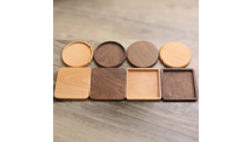 ECO-friendly Beech/Walnut Wood Coasters - Round, Square, or Hexagonal1