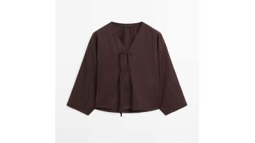 Women's drawstring detail short shirt