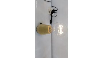 table lamp wooden base smile bulb