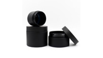 Thick Wall Matte Black Plastic Jars for Cosmetics (100g-250g)1