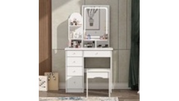 Free sample Bedroom Furniture White Led Light low price Storage Optional Dresser Dressing Makeup Vanity Table With LED1