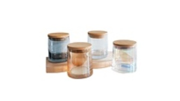 7.5cm*9cm Empty Wholesale Glass Candle Jar Aroma Luxury Transparent Candle Cup Candle Containers with Wooden Cover1