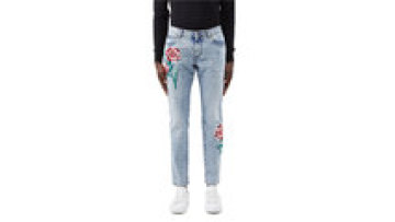 Trendy Custom Casual Mens Slim Fit Flower Jean with Embroidery Blue Jeans for Men1