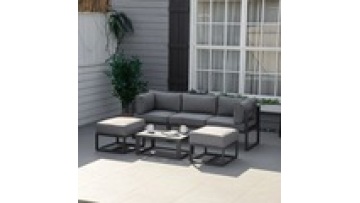 Free sample  High density sponge Waterproof  Metal  Aluminum alloy Hot sale Outdoor  Hotel Patio Garden sofa1