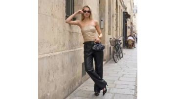 Sleek PU Straight Pants