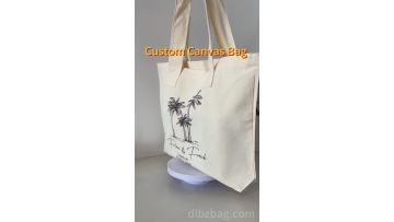 Custom canvas bag with palm tree pattern
