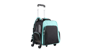 2022 popular pet dog trolley backpack portable outdoor cat and dog handbag travel checked suitcase pet travel transparent case1