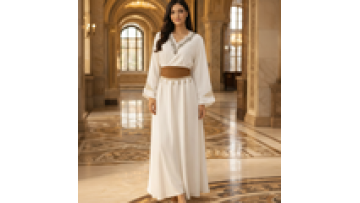 Women's Luxury Polyester Abaya Breathable Modest Islamic Clothing for Weddings Designed in Dubai1