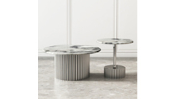 Round marble mother-in-law combination Italian-style light luxury minimalist small-style coffee table1