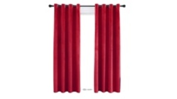 Velvet Simple Style Living Room Blackout Environmental Red Curtain1