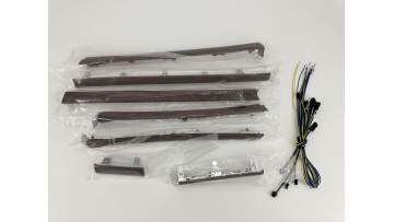 Wood interior door trim with LED lights