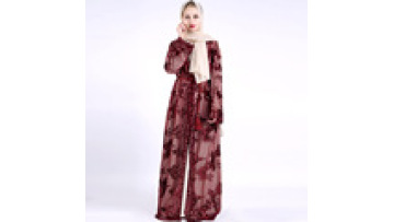 Traditional Turkish Dubai Abaya Muslim Woman Plus Size Long Sleeve 2 Pieces Abaya Maxi Dress for Muslim Women1