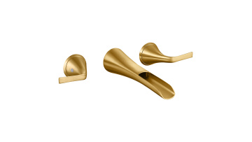 3 Hole Brushed Gold Dual Handle Basin Mixer for Bathroom1