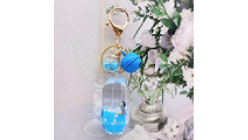 Drifting milk pig crystal bottle key chain drifting bottle into the oil liquid car key charm crystal bottle charm1