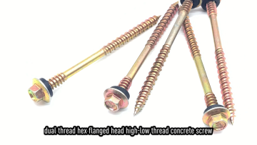 #12 #14 dual thread hex flange head high-low thread self-tapping screw concrete screw with rubber washer1