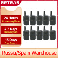 10 pcs Retevis RT15 Walkie Talkie Mini Two Way Radio 2W Walkie-talkies VOX Hotel Restaurant Talkie Walkie Portable Radio FRS PTT