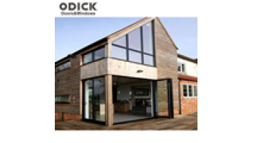 Accordion Doors Big Panel Large View Aluminium Double Glazed Foldable Glass Door Modern Simple ODICK Graphic Design Bi-folding1