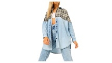 Plus Size Straight Leg Jeans Plain Shirts for Women Long-sleeved Shirt Ladies1