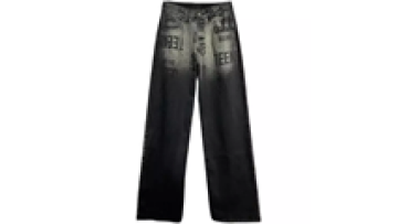 Ladies Vintage Printed Denim Trousers Custom Woman Washed Cotton Jeans High Quality1