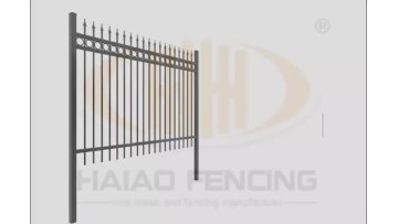 New design hot dipped galvanized durable welded spear top metal tubular wrought iron fence panel1