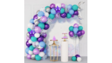 Mermaid Tail Balloon Arch Kit with Confetti - 128pcs Mermaid Theme Party Supplies1