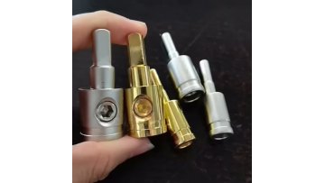 1/0 Gauge to 4 Gauge Wire Reducer 2pcs Car Audio Amp Input Reducer Adapter Brass with Gold Plated1
