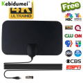 Kebidumei 4K 25DB Digital TV Antenna High Gain HD TV DTV Box 50 Miles Booster Active Indoor Aerial HD Flat Design EU Plug