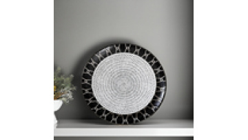 Chaoda 8.25 & 11 Inch Creative Charger Plates - Black and Colorful Round High Base Ceramic Home Dinnerware1