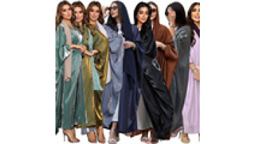 Abaya Femmes Robe Musulmane Prayer Abaya Long Sleeve V-neck Solid Color Abaya Islamic Clothing Blue Muslim Dresses Women1