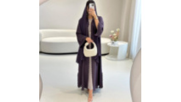 Dubai Elegant Turkey Shawl Modest Abaya Women Muslim Dress Kaftan Kimono Open Abaya for Eid1