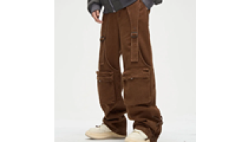 Mens Outdoor Twill 6 Pocket Baggy Loose Fit Flared Pants Street Man Trousers1