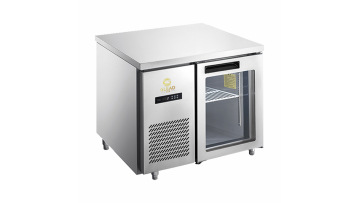Deep Freezer Small With Glass Door Dual Zone Refrigerator Glasses refrigerator and freezer Countertop Commercial Bench Fridge1