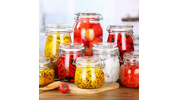 Glass Food Storage Jars With Airtight Clamp Lids Kitchen Canisters For Canning Square Mason Jars1