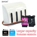 DMYON Compatible for Hp 662 Continuous Ink Supply System 1015 1515 2515 2545 2645 3545 4510 4515 4516 4518 Printer Ink Cartridge