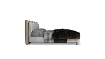 Leather cloth bed Italian style Nordic minimalist luxury modern simple master bedroom fabric double bed cotton and linen bed1