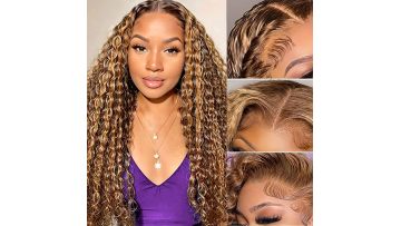 Highlight Lace Front Wig Human Hair 13x6 Deep Wave