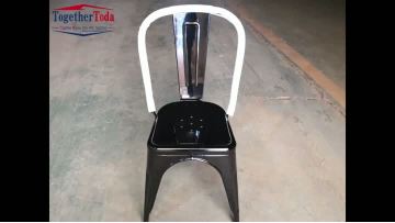 Modern Industrial Metal Dining Furniture Commercial Stackable Bistro Chair Square Table for Restaurants Hotels Living Rooms