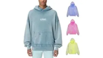 Wholesale Oem Logo Oversized Hoodie Custom Embroidery Acid Wash Distressed Hoodies Men1