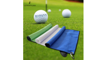 Custom Golf Towel with Logo, Quick Drying, Magnetic, Carabiner, and Brush Set1