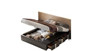 Japanese style No bedside bed  multifunctional modern minimalist master bedroom high box storage double bed1