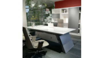 L Shape Wood Director  Luxury Executive Lacquered White  Spacious Table Modular Office Desk1