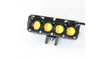 12-80V Waterproof Motorcycle LED Spotlight - New Small Steel Cannon Two-color Lamp with Four-eye Lens1