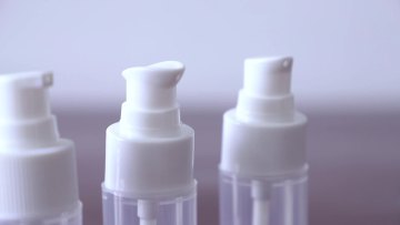 cream pump external 20 teeth smooth long flat mouth transparent full cover liquid separation1