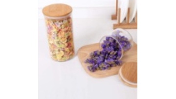 Kitchen Food Storage Containers Glass Storage Spice Jar With Airtight Bamboo Lid Borosilicale Clear Glass Jar1