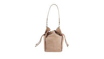 Retro Drawstring Genuine Leather Shoulder Bag
