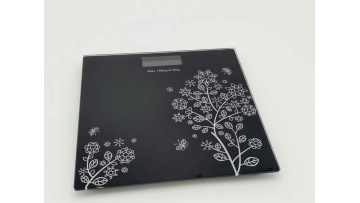 LCD bathroom scale white flower