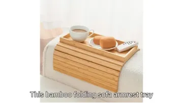 Foldable Bamboo Sofa Armrest Storage Tray for Living Room Organizer1