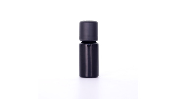 Black Round Glass Bottle With Smooth Child-resistant Caps 