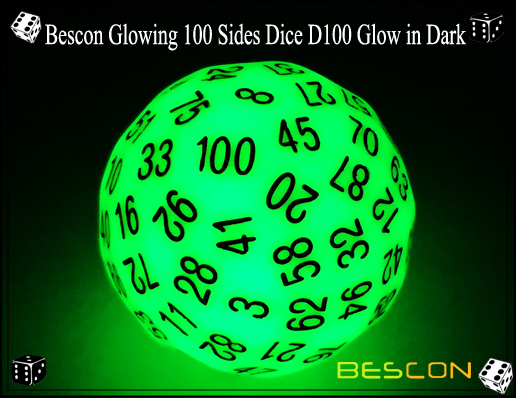 Bescon Glowing 100 Sides Dice D100 Glow in Dark-1
