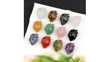 Hand Carved Heart-Shaped Gemstone Sculpture Ornament SP1943-20X30MM